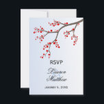 Tarjetas de respuesta RSVP de Winter Berry Branch<br><div class="desc">© 2012 Diseños de Socialite. Nuestro elegante diseño de tarjeta de respuesta de berry de invierno coincide con nuestra invitación. Un adorable complemento a una boda de invierno.</div>