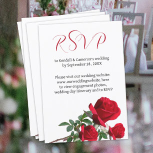 Tarjetas de respuesta RSVP en línea de Boda de ros
