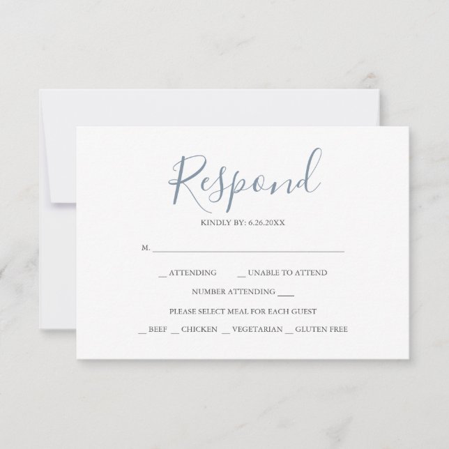 Tarjetas de respuesta RSVP neutrales (Anverso)