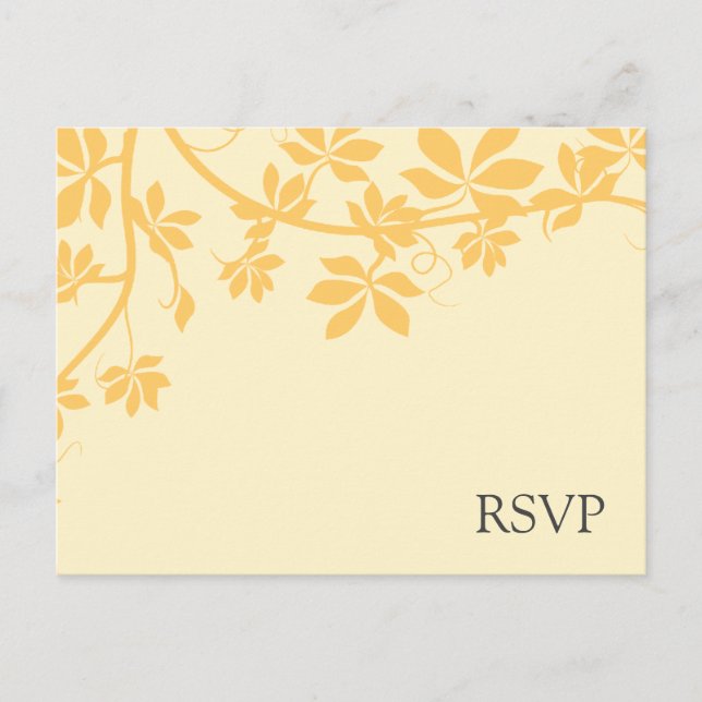 Tarjetas De Respuesta RSVP Oro Y Amarillo (Anverso)