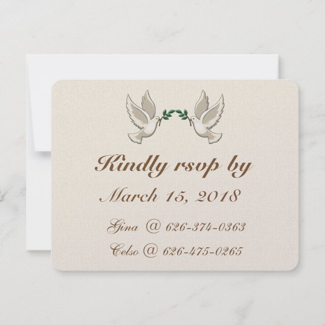 Tarjetas de respuesta RSVP para 50 años de Boda (Reverso)