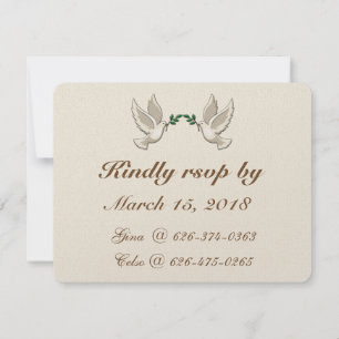 Tarjetas de respuesta RSVP para aniversario de bod