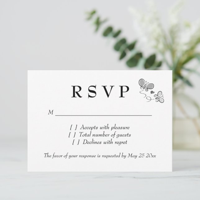 Tarjetas de respuesta RSVP para boda primavera (Anverso de pie)