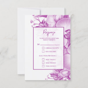 Tarjetas de respuesta RSVP para bodas de ciruelas