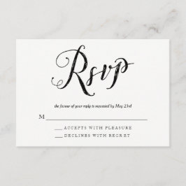 Tarjetas de respuesta RSVP para la boda blanca y n