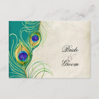 Tarjetas de respuesta RSVP para plumas de pavo rea