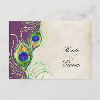 Tarjetas de respuesta RSVP para plumas de pavo rea