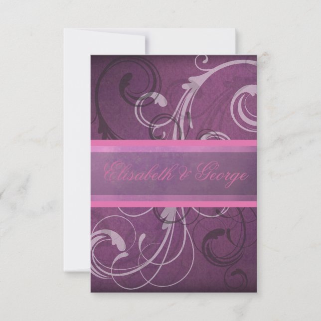 Tarjetas de respuesta RSVP para Swirls elegantes d (Anverso)