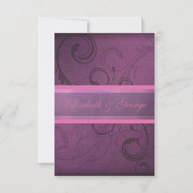 Tarjetas de respuesta RSVP para Swirls elegantes d (Anverso)