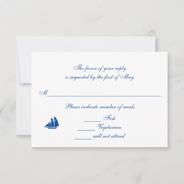 Tarjetas de respuesta RSVP/Reply "On the Sea" (Anverso)