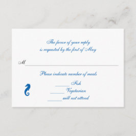 Tarjetas de respuesta Rsvp/Rply "Sea Horse Serenit