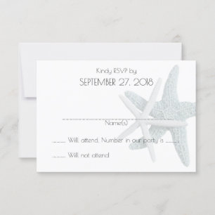 Tarjetas de respuesta simples de Starfish White Bo