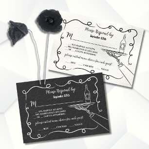 Tarjetas de respuesta Skeleton RSVP dibujadas a ma