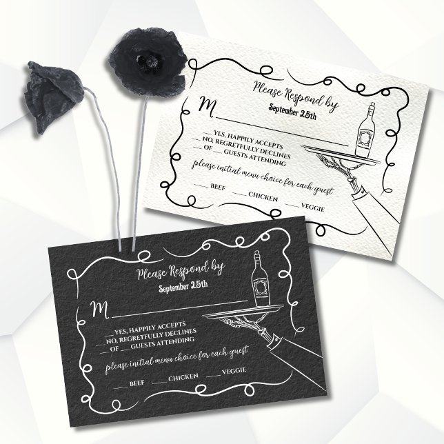 Tarjetas de respuesta Skeleton RSVP dibujadas a ma (Subido por el creador)