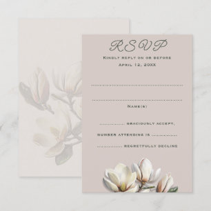 Tarjetas de respuesta vertical del Boda Magnolia d