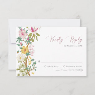 Tarjetas de respuesta vintage florales