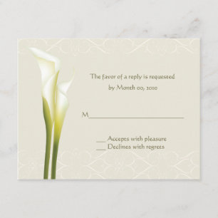 Tarjetas de respuesta White Calla Lily