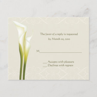 Tarjetas de respuesta White Calla Lily