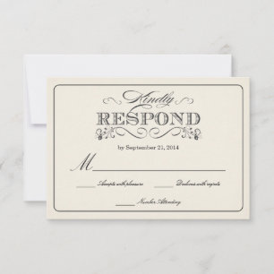 Tarjetas de respuesta WT313 de RSVP de Boda blanco