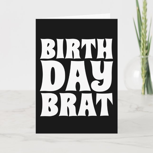 TARJETAS DE REUNIÓN DE BRAT FUNNY DEL CUMPLEAÑOS (Anverso)