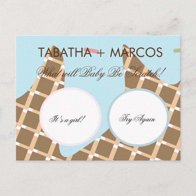 Tarjetas de Revelación de Género con Helado para H (Anverso)