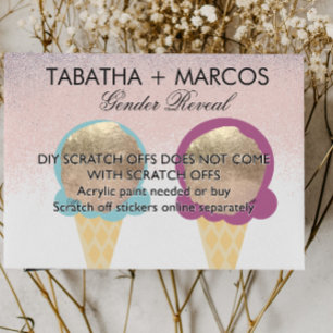 Tarjetas de Revelación de Género de Bebé Helado DI