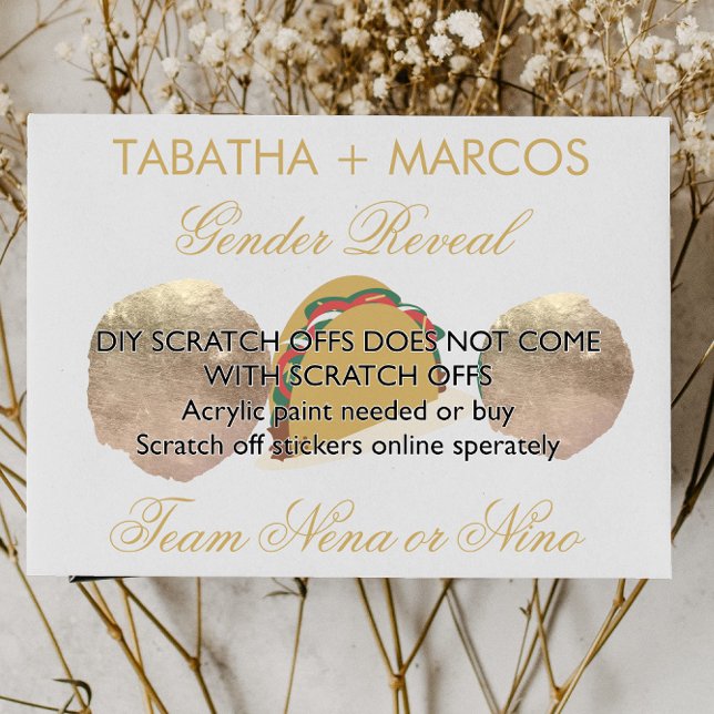 Tarjetas de Revelación de Género de Taco DIY Falsa (Subido por el creador)