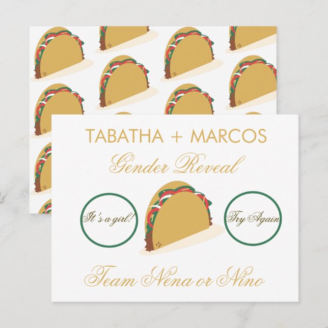 Tarjetas de Revelación de Género de Taco DIY Falsa (Anverso / Reverso)