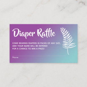 Tarjetas de rifa de pañales con ombre de turquesa