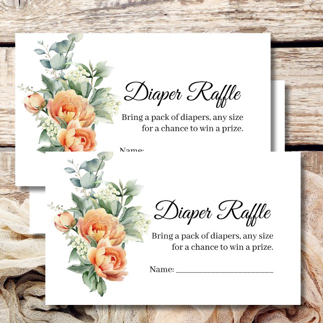 Tarjetas de rifa de pañales de flor rustico de Boh (Subido por el creador)