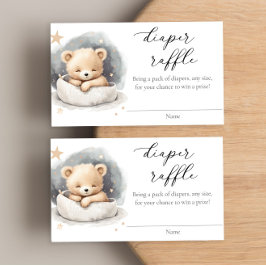 Tarjetas de rifa de pañales de osos de peluche neu