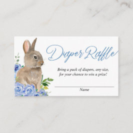 Tarjetas de rifa de pañales florales azules para c