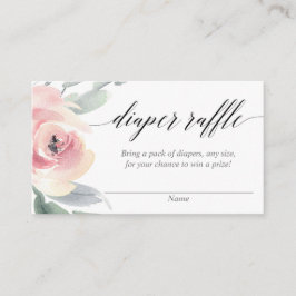 Tarjetas de rifa de pañales florales elegantes ros