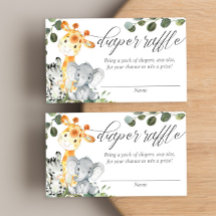 Tarjetas de rifa de pañales neutros para el uso de