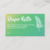 Tarjetas de rifa de pañales para baby shower con o