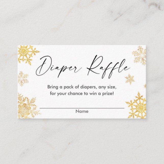 Tarjetas de rifa de pañales para Navidades de copo (Anverso)