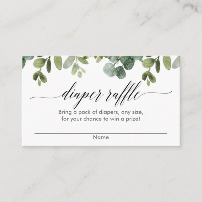 Tarjetas de rifa de pañales para pañales para bebé (Anverso)