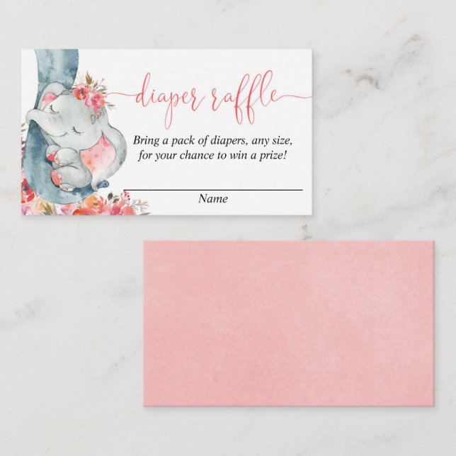 Tarjetas de rifa de pañales para pañales para bebé (Anverso / Reverso)