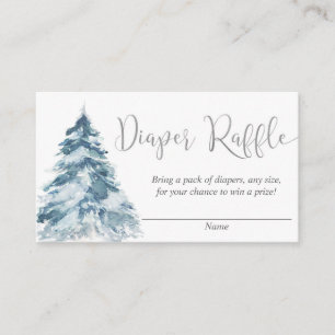 Tarjetas de rifa para pañales de chica de árbol de
