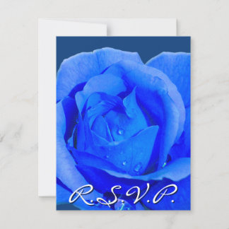 Tarjetas de Rosa Azul RSVP Personalizadas