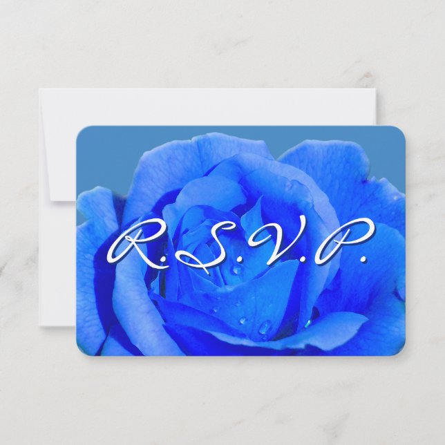 Tarjetas de Rosa Azul RSVP Rosas Personalizadas (Anverso)
