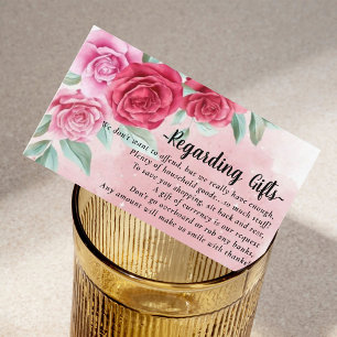 Tarjetas de Rosa de Rubor Money Over Gifts Bridal
