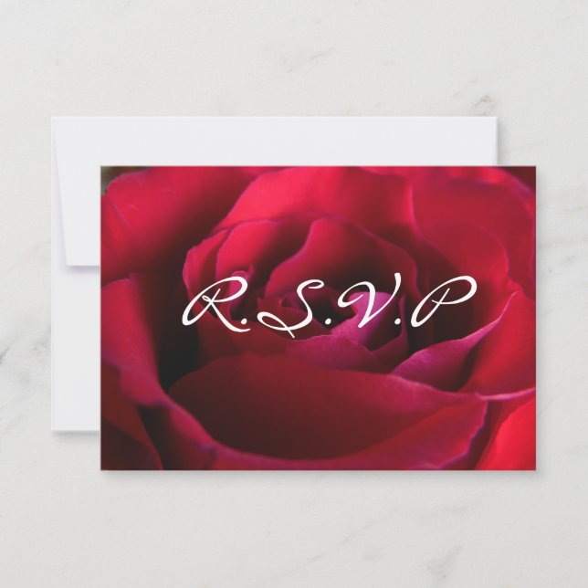 Tarjetas de Rosa personalizadas Red Rose RSVP (Anverso)