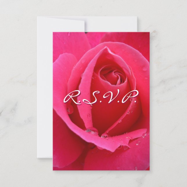 Tarjetas de Rosa Rosa Personalizadas RSVP (Anverso)