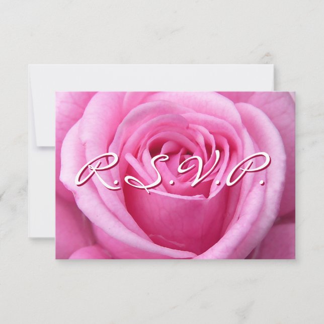 Tarjetas de Rosa Rosa Personalizadas RSVP (Anverso)