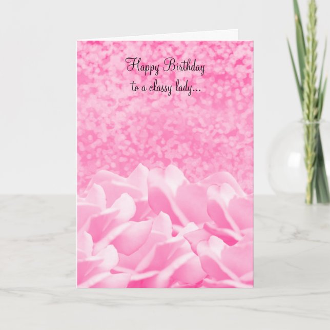 Tarjetas de Rosas Rosadas para una Dama Elegante (Anverso)
