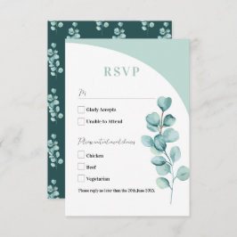 Tarjetas de RSVP Boda Hojas de Eucalipto Verdes