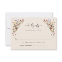 Tarjetas de RSVP Bohemias de Florales Antiguos