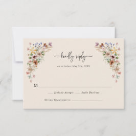 Tarjetas de RSVP Bohemias de Florales Antiguos