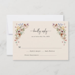 Tarjetas de RSVP Bohemias de Florales Antiguos